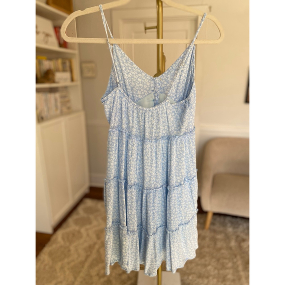 Altar’d State Blue Floral Mini Dress Summer Wedding Romantic S Quiet Luxury - Picture 3 of 7